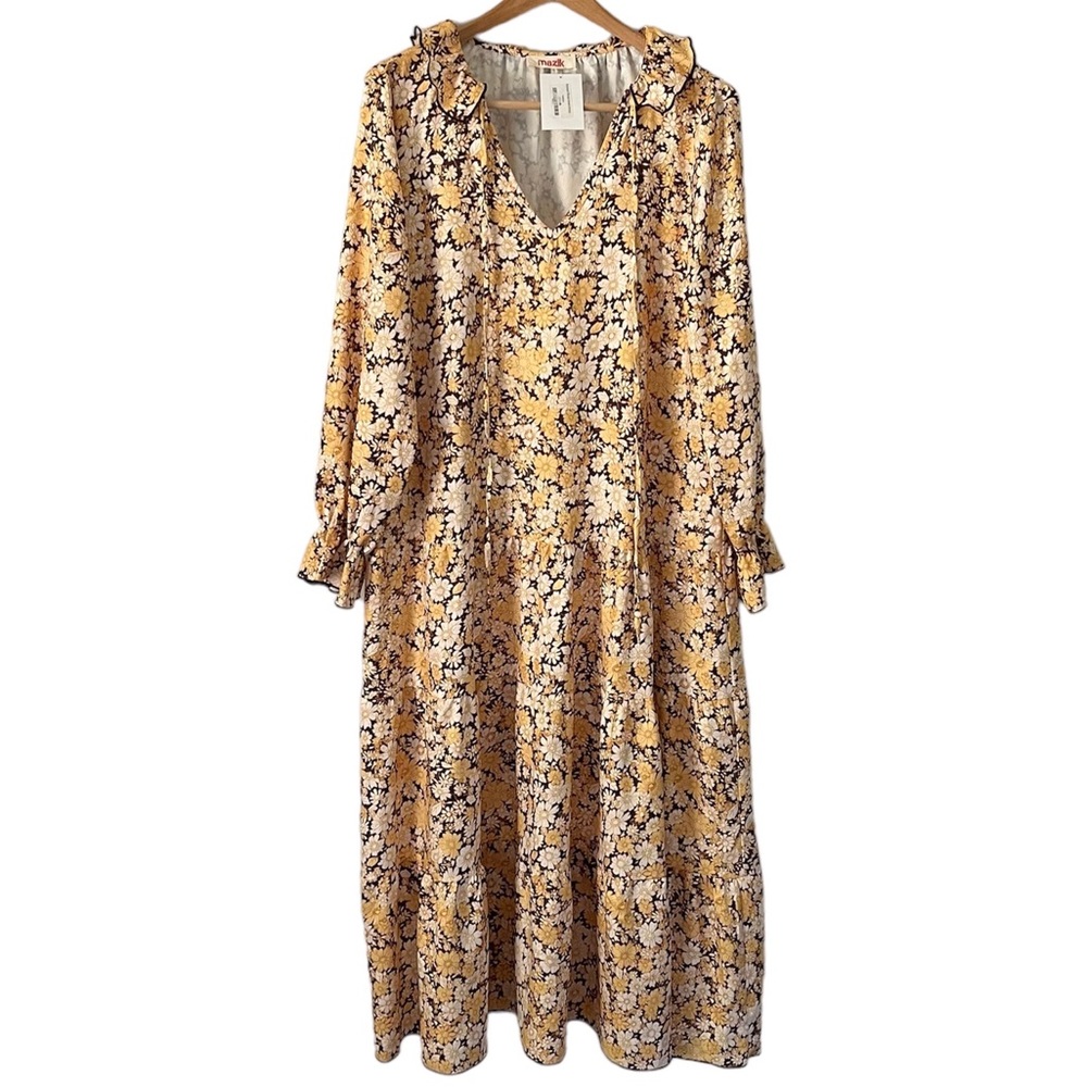Mazik Forever Floral Maxi Dress Yellow Size Medium NWT